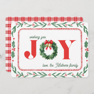 Cozy Plaid Christmas Joy Holiday Card