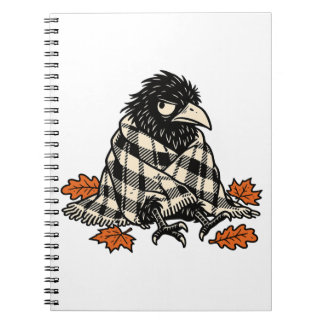 Cozy Plaid Crow Autumn Notebook