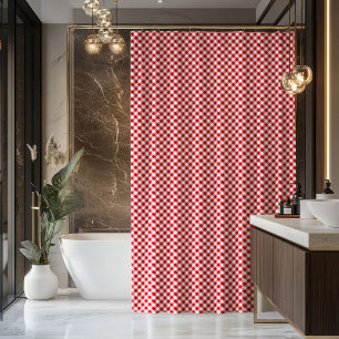 Cozy Plaid Curtain Red Black Gift for New Place