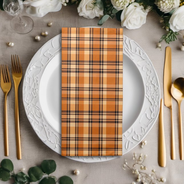Cozy Plaid Fall Autumn Thanksgiving Cloth Napkin (Creator Uploaded)