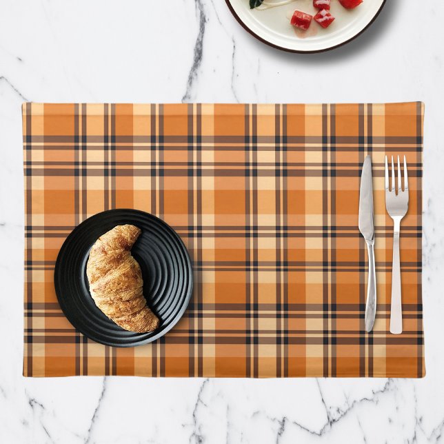 Cozy Plaid Fall Autumn Thanksgiving Cloth Placemat (Creator Uploaded)