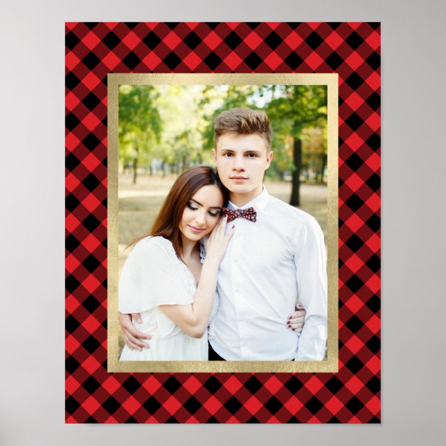 Cozy Plaid | Red and Black Buffalo Plaid Holiday Poster (Front)