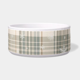 Cozy Plaid & Snowflake Pattern Design Bowl