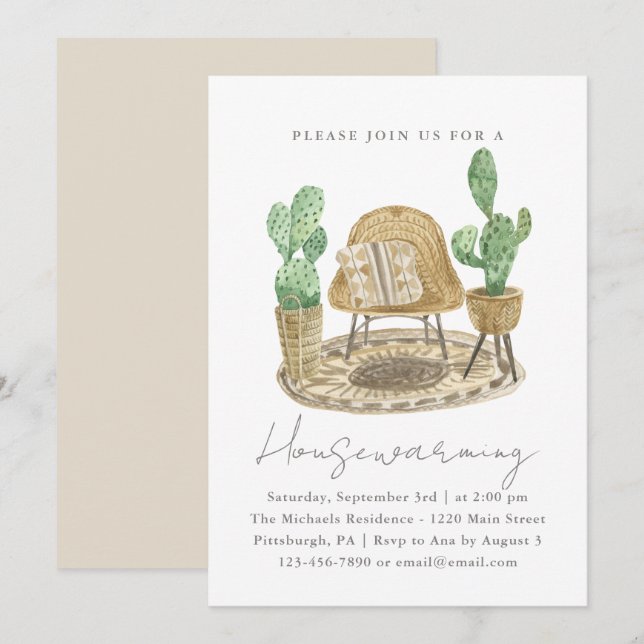 Cozy Plants New Home Housewarming Announcement (Front/Back)