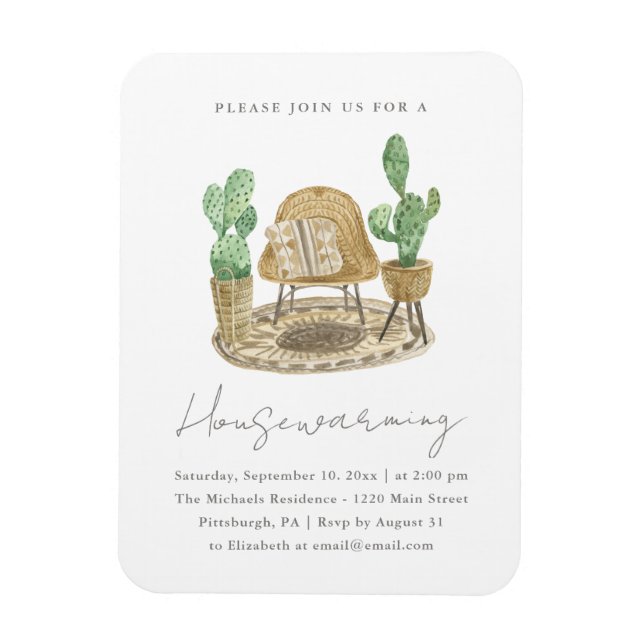 Cozy Plants New Home Housewarming Magnet (Vertical)