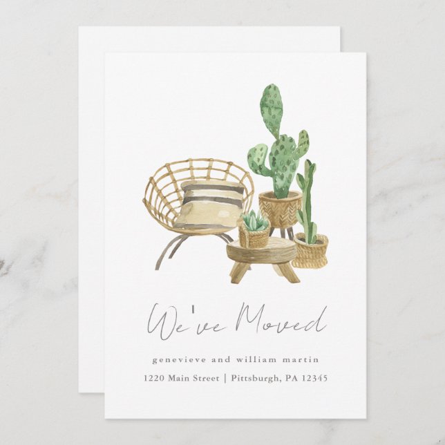 Cozy Plants New Home Moving Announcement (Front/Back)