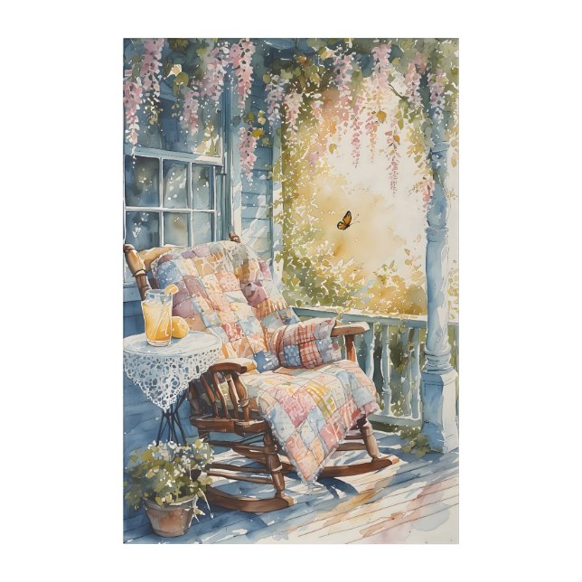 Cozy Porch with Quilt and Lemonade Charm Acrylic Print (Front)