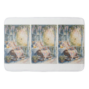 Cozy Porch with Quilt and Lemonade Charm Bath Mat