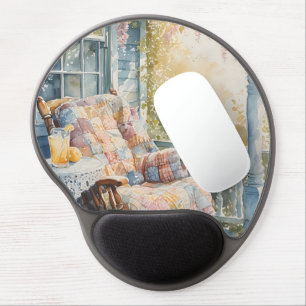 Cozy Porch with Quilt and Lemonade Charm Gel Mouse Pad