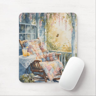 Cozy Porch with Quilt and Lemonade Charm Mouse Pad