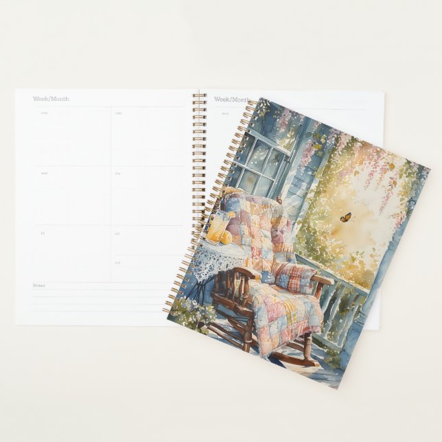 Cozy Porch with Quilt and Lemonade Charm Planner (Display)