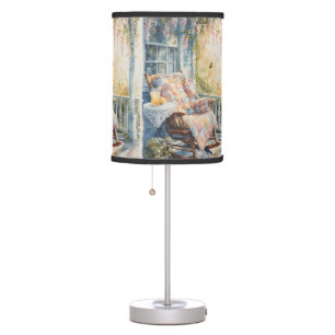 Cozy Porch with Quilt and Lemonade Charm Table Lamp