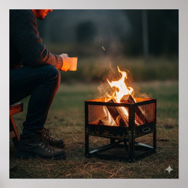 Cozy Portable Fire Pit Poster (Front)