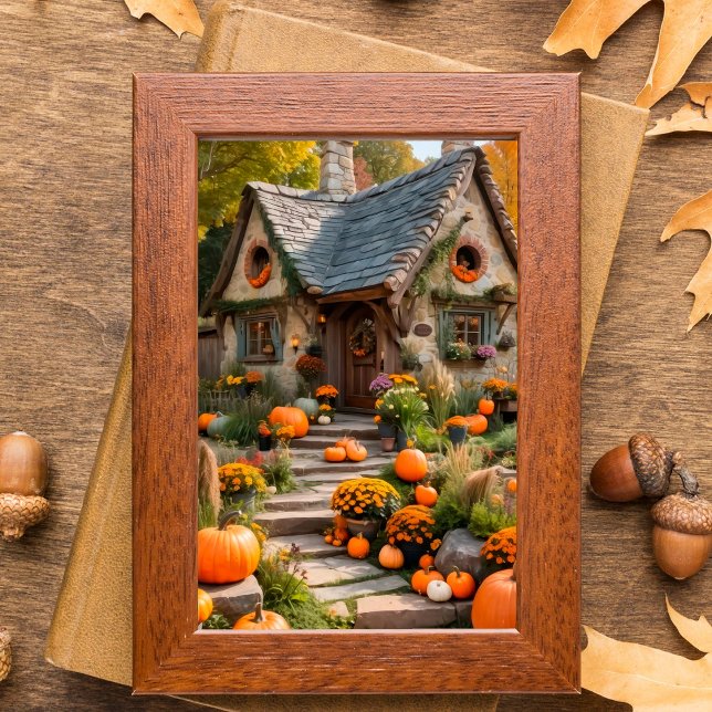 Cozy Pumpkin Cottage Autumn Harvest Wall Poster  (Creator Uploaded)
