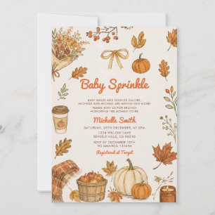 Cozy Pumpkin Patch Baby Shower Fall Baby Sprinkle Invitation