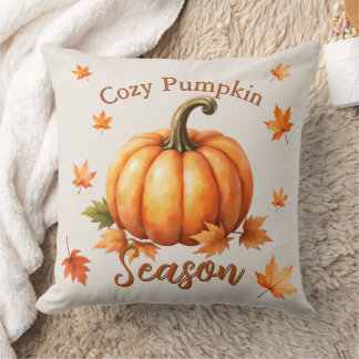 Cozy Pumpkin Season - Fall Throw Pillow