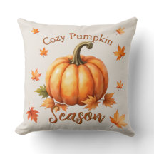 Cozy Pumpkin Season - Fall Throw Pillow