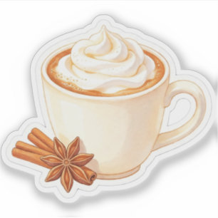 Cozy Pumpkin Spice Latte with Cinnamon Sticker