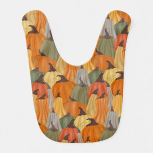 Cozy pumpkins baby bib