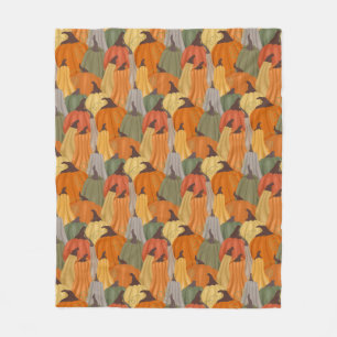 Cozy pumpkins fleece blanket