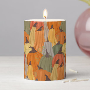 Cozy pumpkins pillar candle