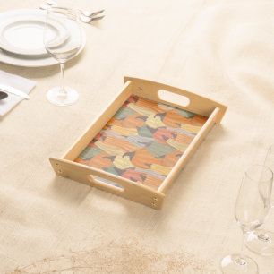Cozy pumpkins serving tray