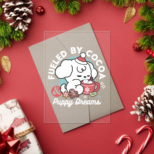 Cozy Puppy Dreams – Hot Chocolate and Christmas Acrylic Invitations (Insitu (Holiday))