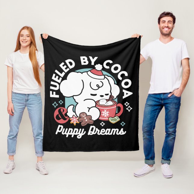 Cozy Puppy Dreams – Hot Chocolate and Christmas Fleece Blanket (In Situ)