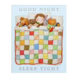COZY QUILT 16x20 Acrylic Wall Art - Blue