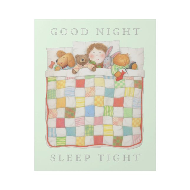 COZY QUILT 16x20 Gallery Wrap Wall Art - Green (Front)