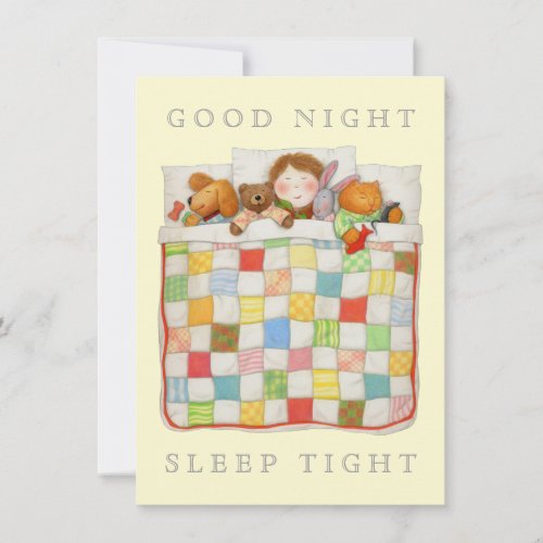 COZY QUILT 45x625 Blank Flat Card _ Yellow