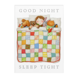 COZY QUILT Blue 10x14 Acrylic Wall Art