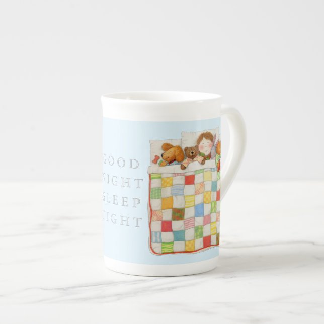 COZY QUILT Bone China Mug - Blue (Front Right)
