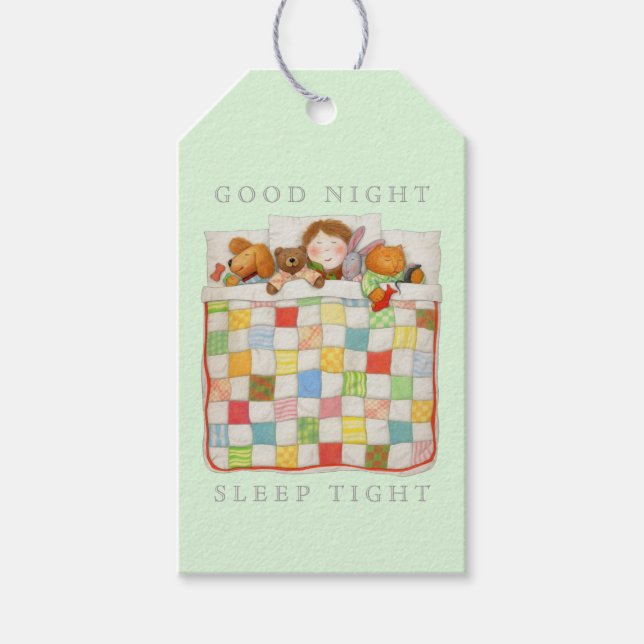 COZY QUILT Gift Tags - Green (Front)