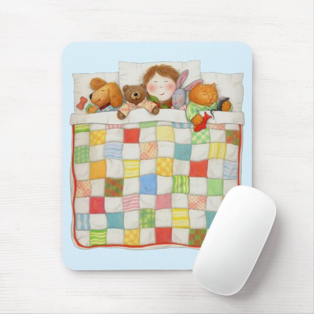 COZY QUILT Mousepad - Blue (With Mouse)