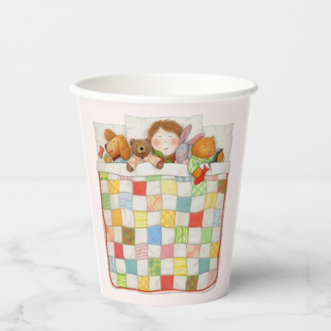COZY QUILT Paper Cups - Pink (Front)