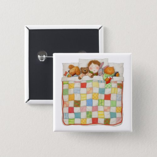 COZY QUILT Square Button Pin