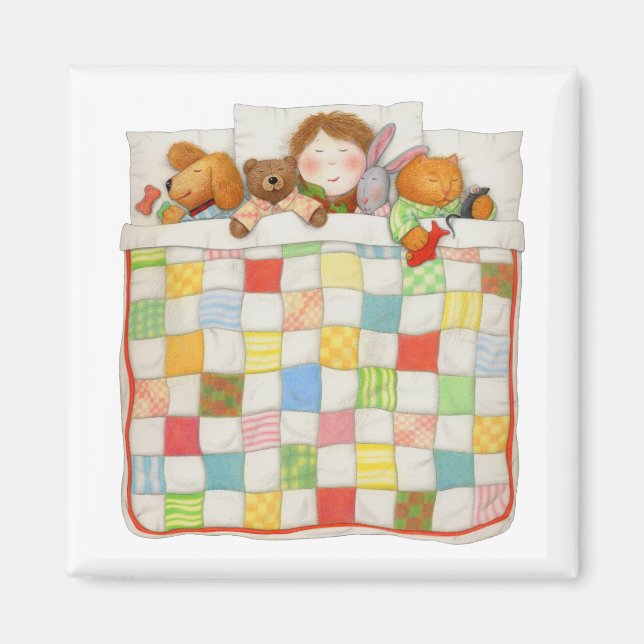 COZY QUILT Square Magnet  (Front)