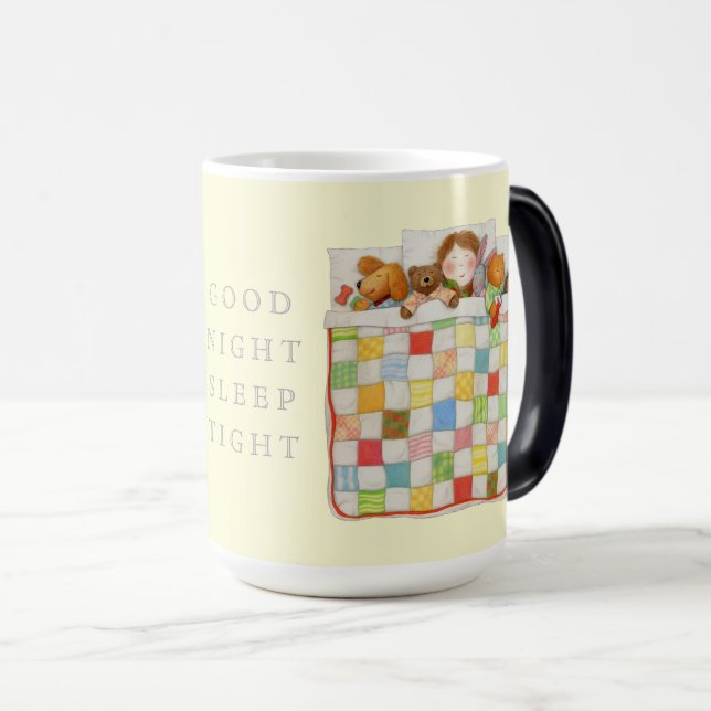 COZY QUILT Tall Morphing Mug - Yellow (Front Right)