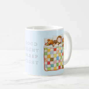 COZY QUILT White Mug + Blue
