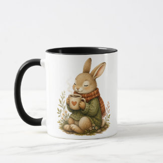 Cozy Rabbit Coffee Mug | Cute Whimsical Woodland