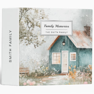 Cozy Rainy Cottage Wildflower Garden Scene 3 Ring Binder