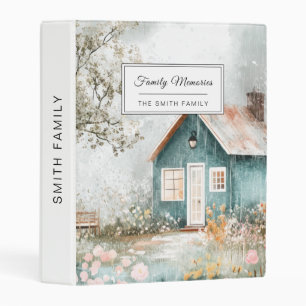 Cozy Rainy Cottage Wildflower Garden Scene Mini Binder