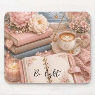 Cozy Rainy Day Floral Mouse Pad editable