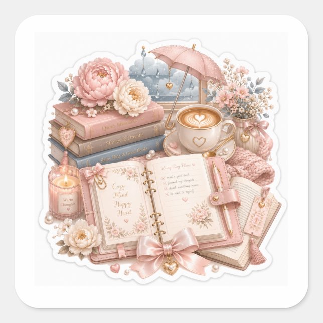 Cozy Rainy Day Planner Stickers (Front)