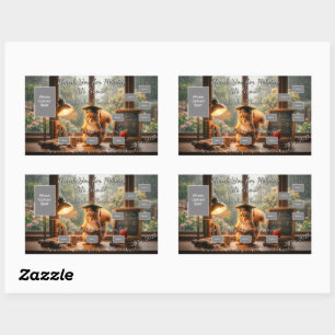 Cozy Rainy Day Squirrel Teacher Appreciation Rectangular Sticker