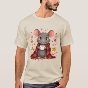Cozy Rat or Mouse in Blanket Coffee Autumn Sweatsh T-Shirt