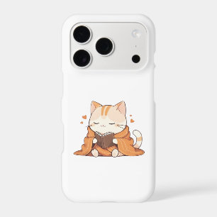 Cozy Reading Cat Kawaii Bookworm Kitten Design iPhone 17 Pro Case