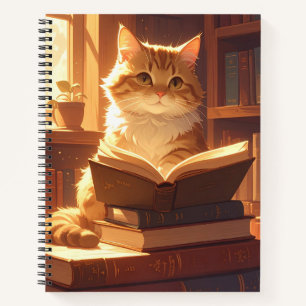 Cozy Reading Cat Notebook