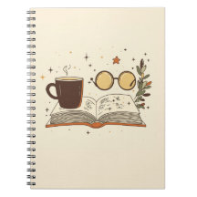 Cozy Reading Coffee Aesthetic Notebook